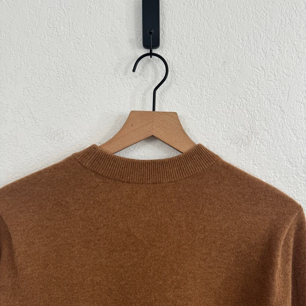 Everlane Cashmere Crew Neck Long Sleeve Pullover Sweater Whiskey Brown XS - Picture 7 of 12